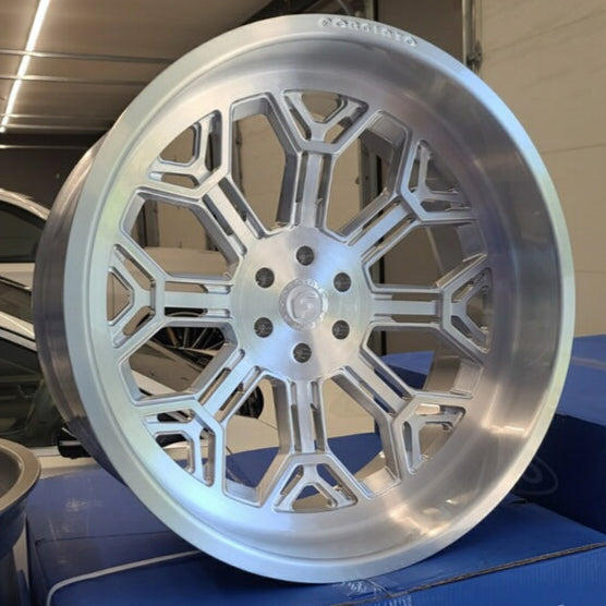 A single green leaf against a white background.