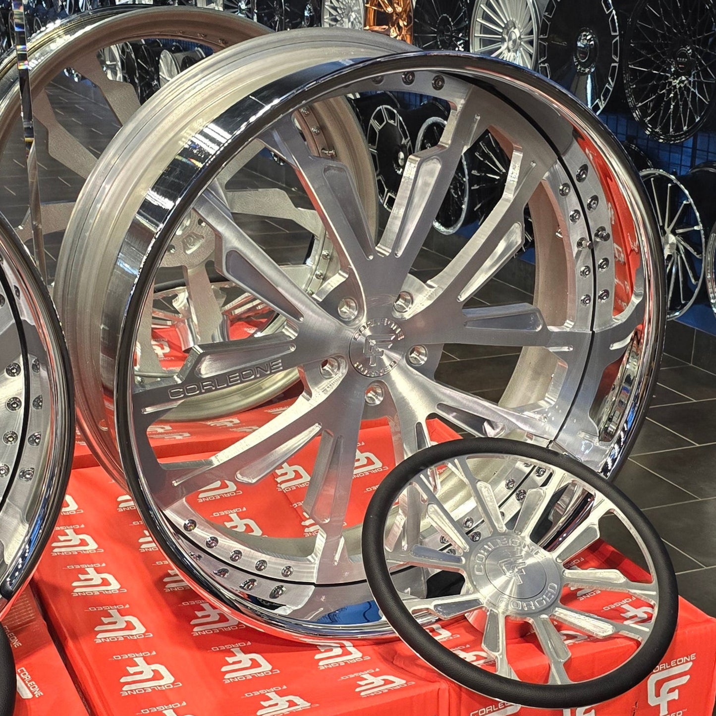 26" CORLEONE SF-7483 BRUSHED 5X5 CAPRICE IMPALA BONNEVILLE BUICK CADILLAC DONK CATALINA